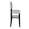 thumbnail image 3 of Linon Monaco Full Back Wood Bar Stool, 30" Seat Height, Black Finish with Dove Gray Fabric, 3 of 4