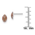 thumbnail image 4 of Versil Sterling Silver Rhodium-plated Enamel Football Post Earrings, 4 of 4