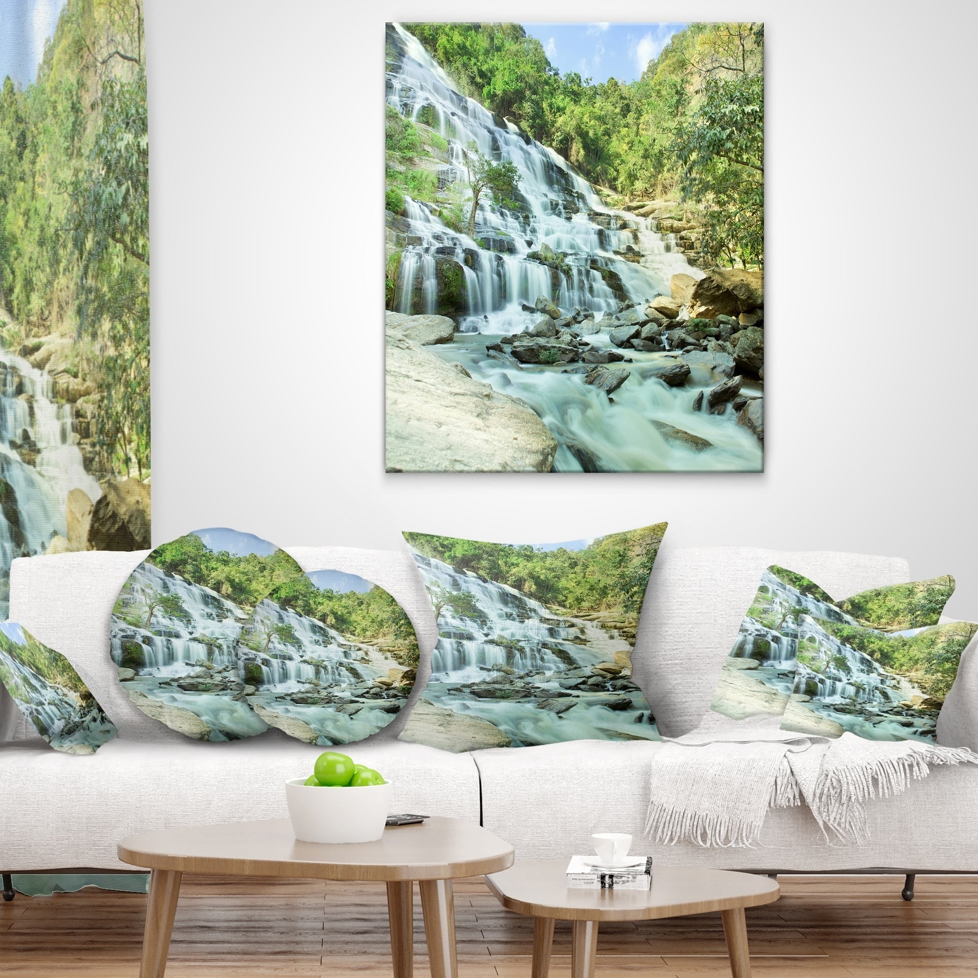 Design Art Designart Maeyar Waterfall Landscape Photography Throw Pillow Walmart Com Walmart Com