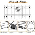 thumbnail image 4 of Dpzm Protectores De Fregadero De Rejilla De Fregadero De Acero Inoxidable De 26-1/8 X 14-1/8 Para Fregadero De Cocina Protector De Fregadero Con Drenaje Trasero Para Fregadero Individual Rejilla Infer, 4 of 5