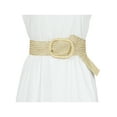 thumbnail image 4 of INSPIRE CHIC Women Wide Waist Belts Braided Woven Belts for Dress Chunky Buckle 22.83-33.07" Beige, 4 of 4