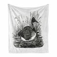 thumbnail image 1 of Loon Soft Flannel Fleece Throw Blanket, Monochrome Design of Loon Swimming Drawn by Hand Seabird Artwork, Cozy Plush for Indoor and Outdoor Use, 60" x 80", Charcoal Grey and White, by Ambesonne, 1 of 6
