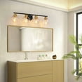 thumbnail image 5 of Vanity Lights for Bathroom 4 Lights Black and Gold Wall Lights with Glass Cover, 5 of 6