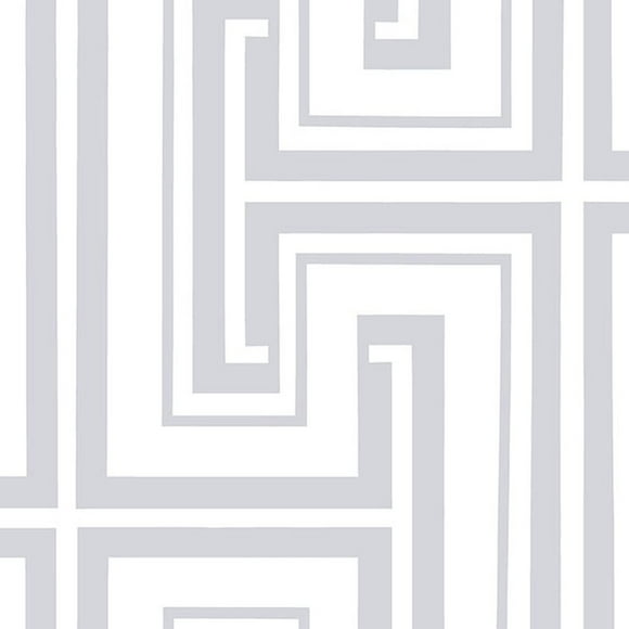 Shades, Damask Geometric Graphic White, Light Blue Wallpaper Roll