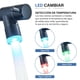thumbnail image 2 of LED Negro grifo de cocina Boquilla doble grifo de fregadero Grifo monomando extraíble 360º grifo giratorio Se pueden utilizar dos boquillas simultáneamente Con tuberías de agua caliente y fría, 2 of 8