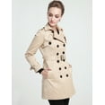 thumbnail image 4 of Camii Mia Women's Double Breasted Trenchcoat Windbreaker Coat Outwear, 4 of 8