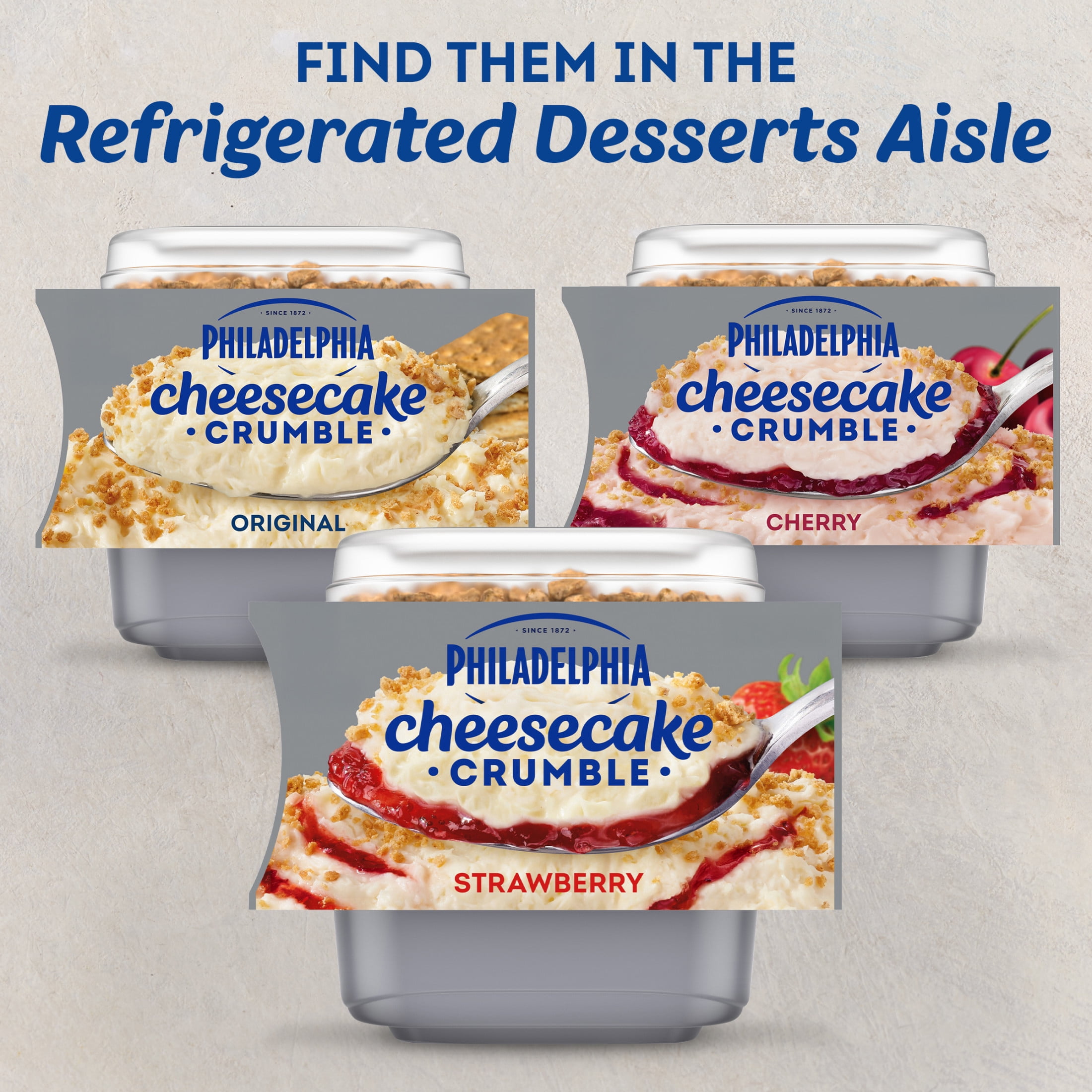 Philadelphia Cheesecake Crumble Dessert, 2 Pack, for Easy Desserts and On-the-Go Snacking, Strawberry, No Artificial Preservatives, Flavors or Dyes, 6.6 oz