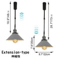 thumbnail image 3 of FSLiving Adjustable Height Track Pendnat Light J-Type Retractable Lift Track Spotlight with Telescoping Rod Adjustable Gimbaled Lamp-Post Juno Track DIY Cover Lamp, Grey - 3 Lights, 3 of 7