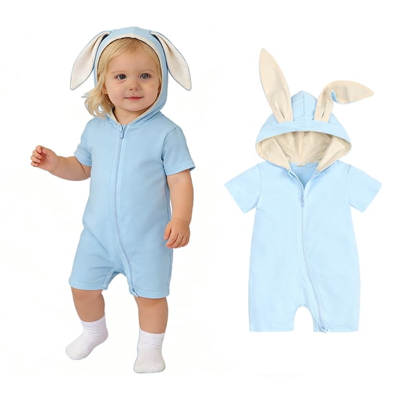 Baby Boy Girl Rompers Bunny Ear Easter Outfit Long Sleeve Summer Outfits Girl Clothes 12-18 Months