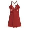 thumbnail image 1 of Camisón de encaje para mujer, ropa de dormir con cuello en V, vestido de dormir con cinturón, bata de pijama, ropa de dormir, 1 of 6