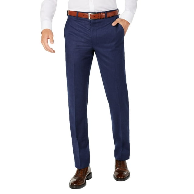 Ralph Lauren Pantalon Habillé Uni Coupe Classique pour Hommes, Bleu Marine, 34X32