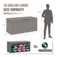 thumbnail image 5 of SONGMY 78 Gallon Outdoor Deck Box Large Resin Storage Box for Patio Furniture Cushions and Garden Tools (Light Brown), 5 of 7