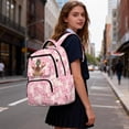 thumbnail image 4 of HUISEFOR Pink Duck Camo School Backpack for Teen Girls Large Capacity Bookbags 17 Inch School Bag with Adjustable Shoulder Strap Waterproof Travel Bags Lightweight Daypack 10-12 Years, 4 of 6