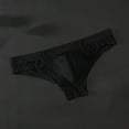thumbnail image 2 of HAPIMO Mens Ice Silk U Convex Thongs See-Through Briefs Bikini Briefs, 2 of 7