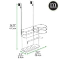 thumbnail image 4 of mDesign Metal Bathroom Over Cabinet 2 Section Hair Care Storage Basket, Chrome, 4 of 6