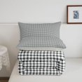 thumbnail image 5 of Manfei Geometric Check Queen Comforter Set,Classic Plaid Comforter Sets Queen,Dark Gray,Light Gray Reversible,3-Piece,1 Comforter and 2 Pillowcases,3-Piece,1 Comforter and 2 Pillowcases, 5 of 7