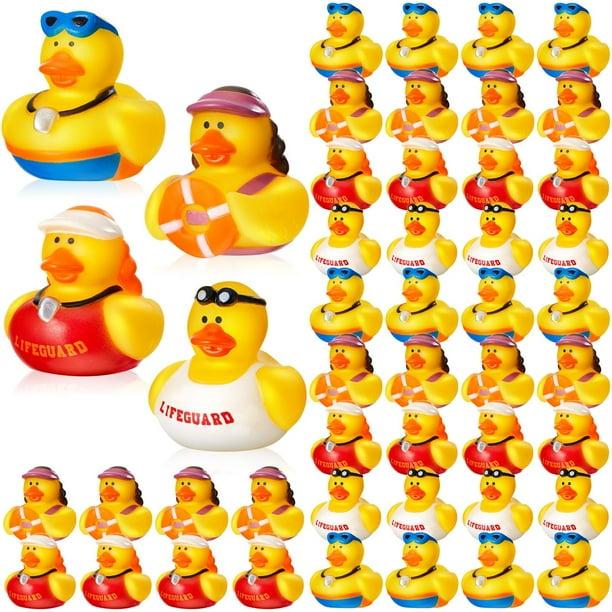 Juego de 50 juguetes de baño Deekin Lifeguard con forma de patos de goma, 5 cm