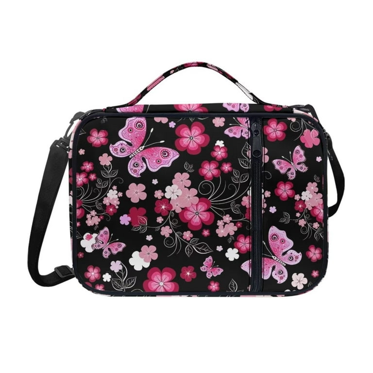 FKELYI Florwer Butterfly Bible Case with Shoulder Strap