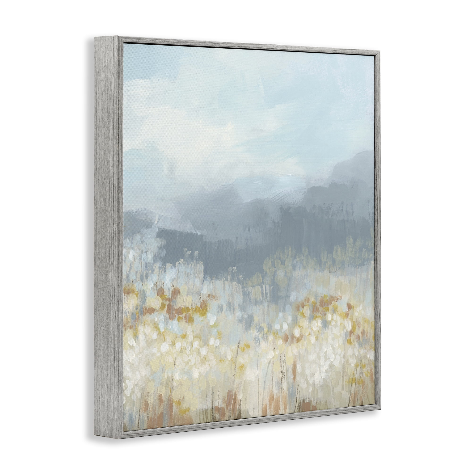 Stupell Industries Foggy Grey Mountains Landscape Painting Gray Framed Art Print Wall Art, 16 x 20