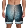 thumbnail image 2 of Picia Winter Rabbit pattern Mens Swim Trunks with Compression Liner Stretch Beach Shorts Quick Dry with Zipper Pockets No-Chafing Board Shorts-Small, 2 of 9