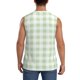 thumbnail image 4 of Fotbe Green Checkboard Men's Camiseta sin Mangas Estampada para Hombres, Playera Casual para Gimnasio, Entrenamiento, Playa-XX-Large, 4 of 7