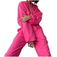 thumbnail image 2 of YUNAFFT Shirts Sets for Women Clearance Women's Casual Color Long Sleeved Hoodie Trousers Sweatershirt Sports Suit On Sale, 2 of 8