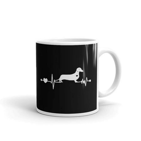 Cozy Dachshund Heartbeat Dog Lover Coffee Tea Ceramic Mug Office Work Cup Gift
