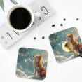 thumbnail image 4 of Naloa Starry Sky Cloud Fox Coasters for Set of 4 - PU Leather Coasters, Coasters for Table Cup Tea Coffee Beer, Decorative for Kitchen Homedecor (Round), 4 of 6
