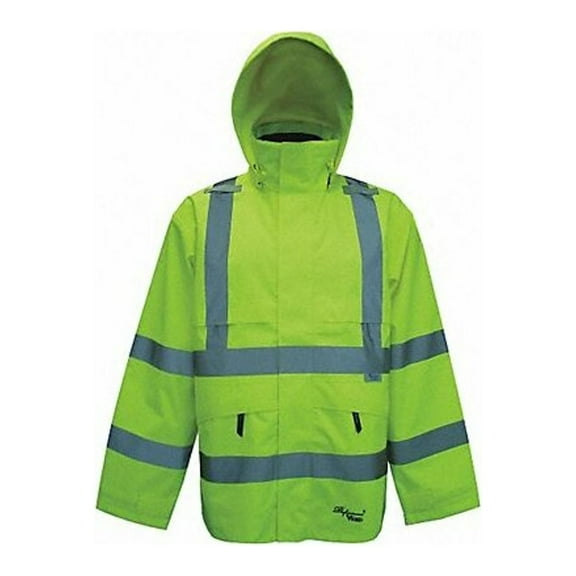 Rain Jacket w/Hood,Men's,Hi-Vis Lime,S D6329JG-S
