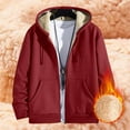 thumbnail image 2 of LHVUOA Mens Zip Up Sherpa Lined Hoodie Sherpa Fleece Lined Pullover Warm Fleece Hoodie Athletic Sweatshirts, 2 of 4