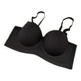 thumbnail image 1 of Virmaxy Womens Push Up Bra Solid Color Non-Slip Non-Marking Underwear To Collect Side Breasts Small Breasts Bra Black XL, 1 of 4
