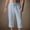 #507-Blue, variant on Mens Boho Beach Pants Drawstring Elastic Waist Solid Linen Breathable Calf Length Trousers with Pockets Gift