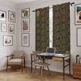 thumbnail image 5 of Brown Golden Floral Kitchen Curtain for Berdoom Living Room Cafe 72 Inch Length, Modern Abstract Spring Flowers Tiers Curtains Light Filtering Drapes Rod Pocket Window Treatment 2 Panels 52"Wx72"L, 5 of 8