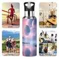 thumbnail image 5 of Water Bottles 20oz Straw Lid Wide Mouth Stainless Steel for School Sport Travel Beautiful Alien Landscape, 5 of 9
