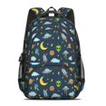 thumbnail image 2 of Alien Rocket Deep Blue Pattern Cute School Backpack Bag with Padded Back and Adjustable Shoulder Straps 16.9 X 12.6 X 5.9 Inches, 2 of 5