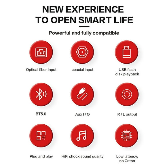 AUX Bluetooth-compatible Receiver Fast Speed Mobile Phone Television Speaker Digital to Analog Adapter Portable Home Supplies