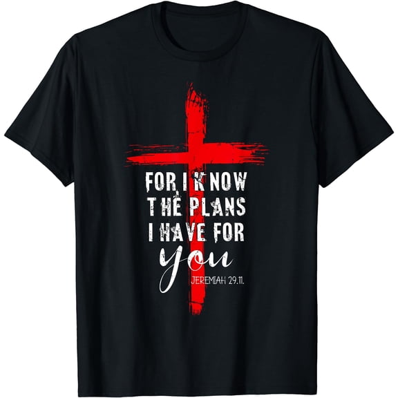 Christian Quote Faith Jeremiah 29.11 T-Shirt Black Small