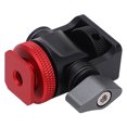 thumbnail image 2 of Camera Monitor Mount, Swivel 360° Knob Aluminum Alloy 1/4in Screw Hot Shoe Field Monitor Holder  For VCRS For Phones Red, 2 of 8
