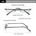 thumbnail image 2 of REAVEE 2 Pack Half Reading Glasses Square Semi Rimless Readers Metal Frame for Men and Women Black, 2 of 4