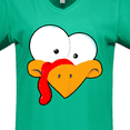 thumbnail image 4 of Inktastic Thanksgiving Goofball Turkey Face Women's V-Neck T-Shirt, 4 of 5