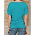 thumbnail image 3 of Women's Casual Short Sleeve Dolman Top Boat Neck T Shirts, 3 of 4
