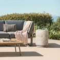 thumbnail image 4 of LuxenHome Travertine-Style Round Textured MgO Side Table, 4 of 7