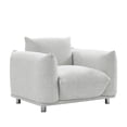 thumbnail image 4 of Oversized Accent Chair, Extra-Deep-Seat Upholstered Single Sofa Chair, Foam-Filled Daddy Chair, Comfy Fabric Armchair with Metal Leg for Bedroom Living Room Apartment, Gray, 4 of 7