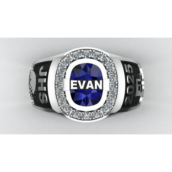 High School Class Ring, Graduation Ring for Students, College or University Jewelery, Senior Junior Gift - Personalized Birthstone & Customized Name,Pattern Engraving 925 Sterling Silver Class Ring