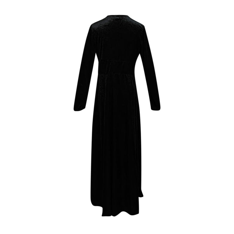 Hfyihgf Women's V Neck Velvet Maxi Dress Elegant Long
