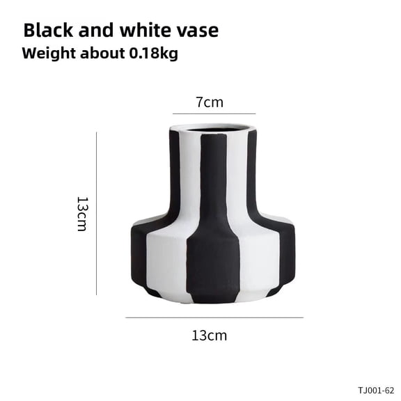 TL New Abstract Art Black and White Vase Decorative Table Ornament for Living Room, Dining Room, Display Cabinet, Office Soft Decoration