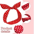 thumbnail image 2 of 2 diademas de lunares rojos y negros para niñas y mujeres, diadema estilo bandana retro, diadema de hilo de los años 50, diadema navideña con estampado vintage, 2 of 5