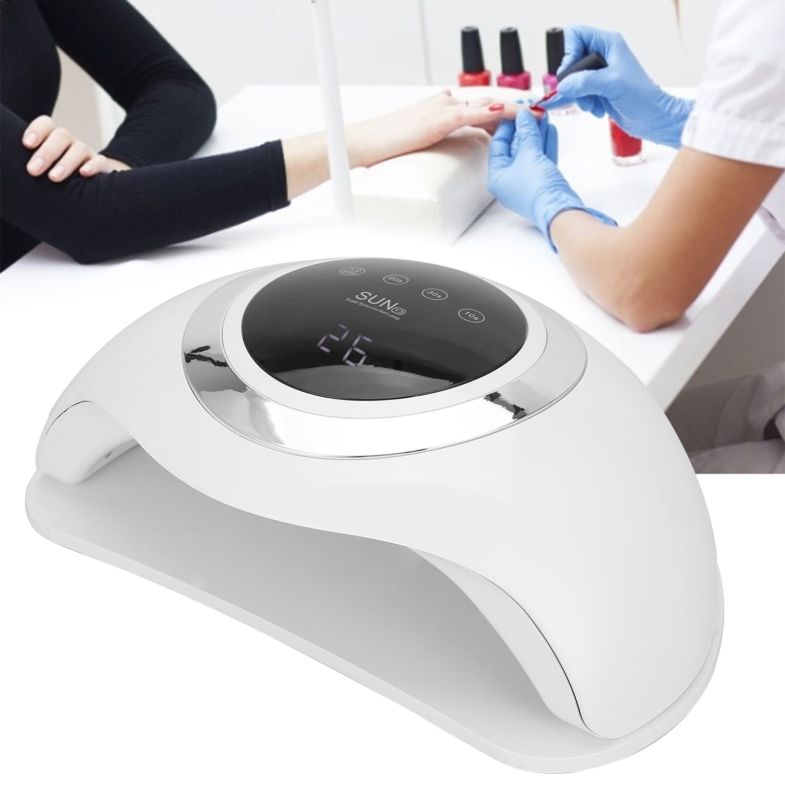 BOKYAN 168W UV LED Nail Lamp Gel Polish Dryer Dual Light Infrared Induction Nail Curing Machine with 4 Timer Settings for Home Salon Manicure Pedicure Tool