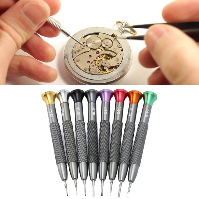 JUEGO DE DEMORNILADOR PRECISO, Cuchilla de Acero Resistente inoxidable de 0.6 A 2 mm Herramienta de Resaración de Relojes para Joyero para El Desmonteje