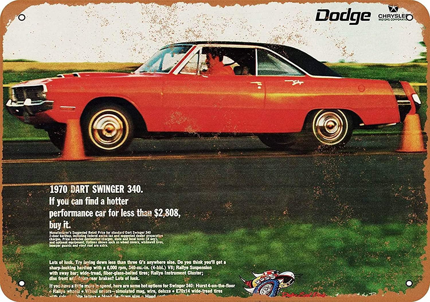 8 x 12 Metal Sign - Dodge Dart Swinger 340 - Vintage Wall Decor pic